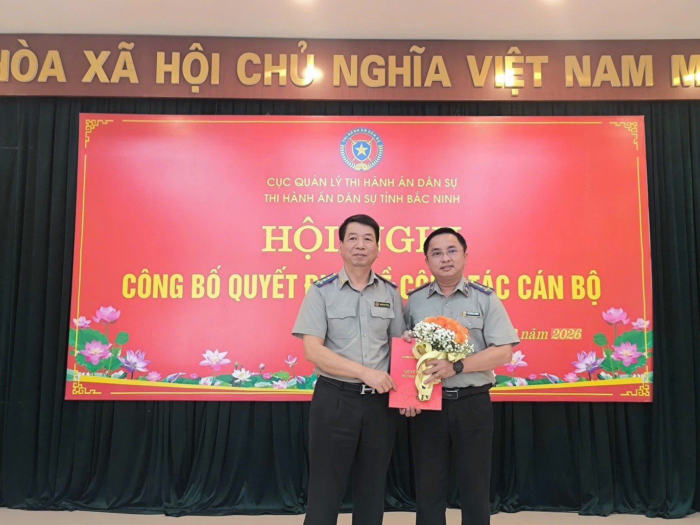 Thi hành án dân sự tỉnh Bắc Ninh tổ chức lễ công bố quyết định bổ nhiệm công chức lãnh đạo, quản lý